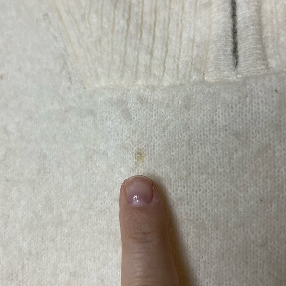 & OTHER STORIES Pearl Wool Alpaca Cozy Fall Cream Quarter Zip Up Sweater Jumper - Picture 9 of 10